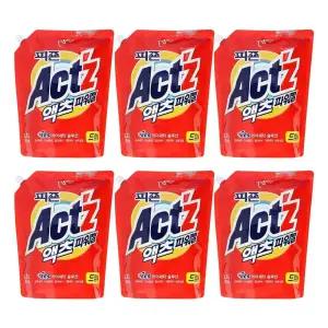 액츠 파워젤 액체세제 드럼 리필, 2L, 6개