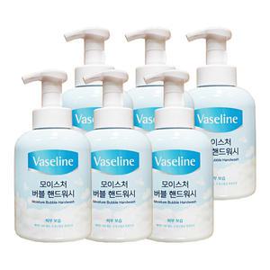 애경 바세린 모이스처 버블 핸드워시 500ml 6개 손세정