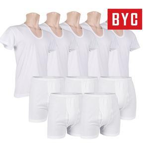 순면 남성 흰색 반팔런닝 사각팬티 10매 속옷세트