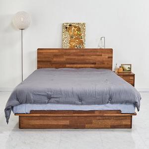 [인우드]페린스 라지킹 1800 평상형 LED 침대 멀바우 원목 프레임