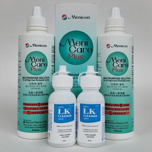 메니케어플러스 드림렌즈보존액 250mL3개+LK클리너50mL2개+고급뽁뽁이2개