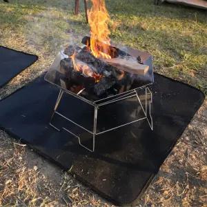 캠핑 사각 원형 방염포 방염매트 화로대 방열 시트 난로 받침대 패드