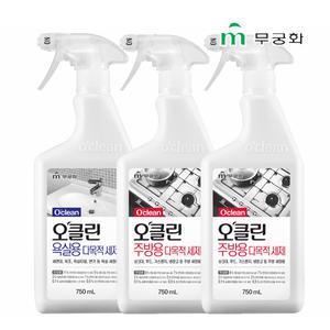 무궁화 오클린 다목적세정제 주방/욕실청소 750ml x3개