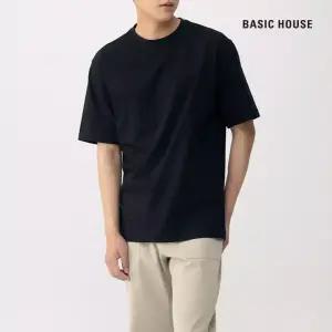 베이직하우스 면16수 릴렉스핏 라운드 반팔티셔츠