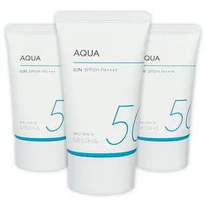 미샤 올어라운드 세이프 블록 아쿠아선 젤 선크림 50ml SPF50+ 3개