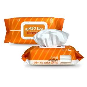 미라클 엠보싱 물티슈 캡형 70매x10팩 두툼한 환자용 청소용 대형 물티슈