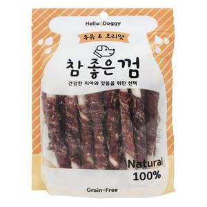 헬로도기 강아지껌 강아지오래먹는간식 우유오리스틱 24p