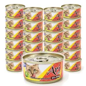 테비 아리캔 참치+헤어볼 80g X 24개 고양이캔