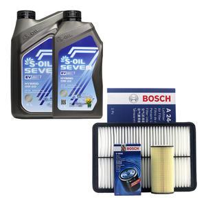 더뉴쏘렌토MQ4 하이브리드 엔진오일 에스오일 세븐EV 하이브리드 0W20 5리터 보쉬 필터 세트