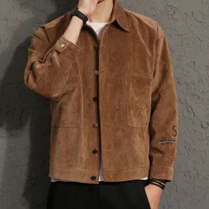 남자 카라 스웨이드 포켓 버튼 자켓 DMS-JKA-SCC850-연브라운