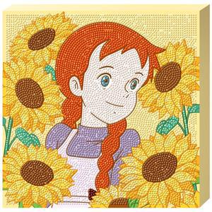 [퍼즐피플]DIY 보석십자수 빨강머리앤 해바라기와 함께 25x25cm