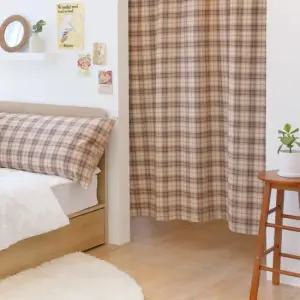 와플 기모체크 바람막이 현관커튼 140cmx200cm)