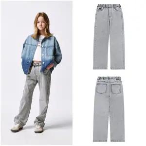 갤러리아 AZA3PT01LG 통고무줄 일자핏 라이트그레이 데님 팬츠