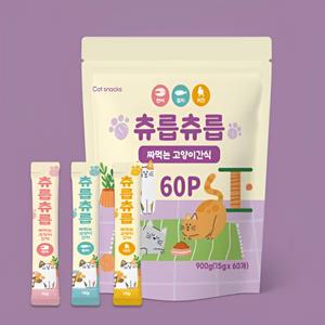츄릅츄릅 츄르 짜먹는 고양이간식 연어 치킨 참치 대용량 60p