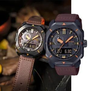 백화점AS가능 카시오 PRO TREK 아웃도어 가죽시계 PRW-6900YL-5 솔라 나침반 고도측정