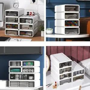 미니서랍함 화장실 욕실장 사무실 책상 층층이 미니 투명 팬트리 적층 정리함 서랍장 수납함