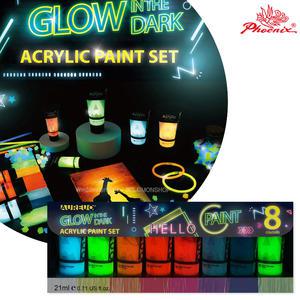 피닉스 야광 아크릴물감 21ml 8색세트/야광물감
