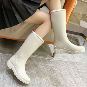 성인장화 화이트라인(230-255) 가벼운 여름 레인부츠