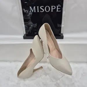 [모다아울렛][미소페]By미소페 여성 V컷 하이힐 펌프스 112HH211ZH009 IVORY 4_JJ