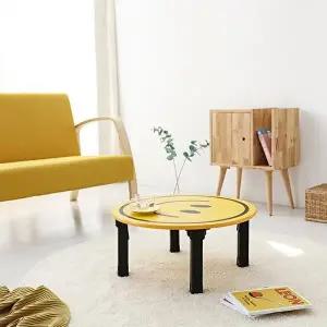 [마켓비]HOMATO 좌식테이블 라운드 D60 옐로우스마일 0730.1063