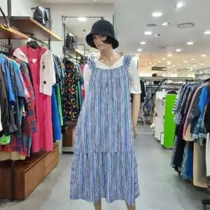 베네통/애플아울렛/어깨 프릴 민소매 롱 원피스/ BAOPA5531