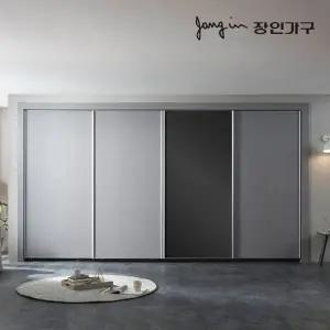 [장인가구]파인 매트 슬라이딩 미러도어 붙박이장 30CM