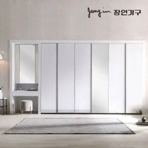 [장인가구]드홈 글로우 여닫이 미러 파우더 붙박이장 5CM