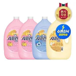 [엘지생활건강]샤프란 아로마 섬유유연제 3.1L x 4개 (코튼/아로마/핑크 중 택1)