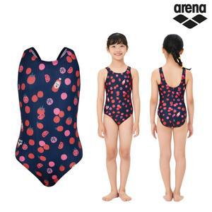 [아레나] 아동용 원피스 수영복 토마토베리 블랙 U백 A4BG1GO02BLK