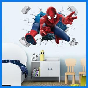 스파이더 맨 벽 스티커 소년 침실 거실 벽 장식 영화 포스터 소년을위한 문 스티커 gft
