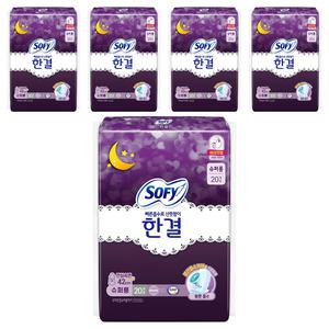 쏘피 한결 생리대 이지 케어 날개형 오버나이트 이상 20개입 5개