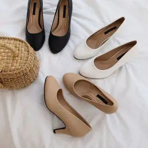 [하프클럽/]캐주얼 펌프스 여자 정장 미들 구두 신상 데일리 슈즈