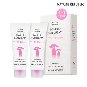[네이처리퍼블릭/듀얼기획] 1+1 유브이컷 바오밥 톤업 선크림 SPF50+ PA++++ (40ml+40ml)