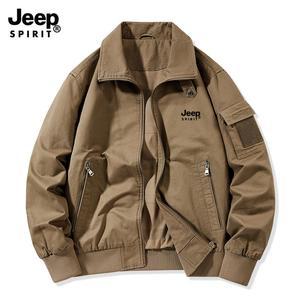 JEEP SPIRIT 남자 바람막이 자켓 아우터 워시드 코튼 루즈 캐주얼 작업복 상의