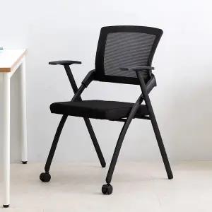 [공간미가구]스카이 접이식 의자 간이 사무 회의 학생 공부 컴퓨터 메쉬 편한 상담 등받이 쿠션 체어