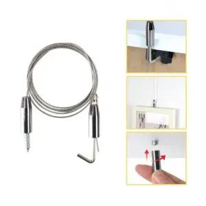 천장고정 틈새용 액자 와이어걸이-1M 실버