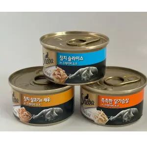 쉬바 고양이간식  in 그레이비 소스 85g 3종 24개