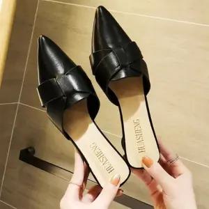 스트랩 스틸레토 블로퍼 여성구두 힐슬리퍼 뮬 슈즈 (WFJSLZQ)