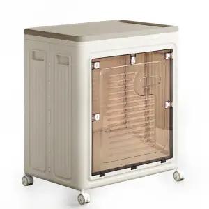 퀸마루 대형 이불정리함 옷 보관함 리빙박스 수납형 반투명창 전면 오픈형 적층식