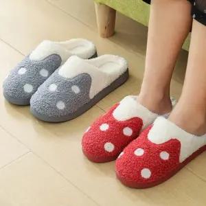 겨울 털실내화 발이편한 도트 실내화 (WFJWWZS)