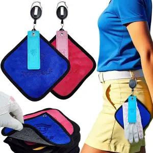 2개한세트 양면 골프 릴타올 장갑건조홀더 극세사 미니 골프수건 골프 필드용품