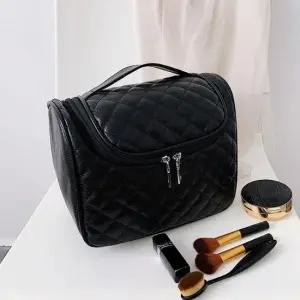 퀼팅 메이크업 파우치 캐리어 블랙 캐리어파우치 여행파우치