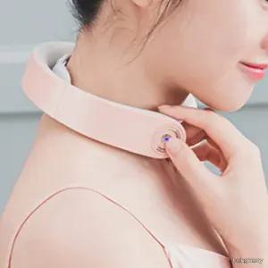 직장인 가정용 무선 충전식 저주파 EMS U자형 목 어깨 안마기 자동타이머