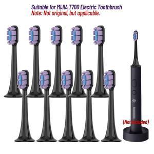 샤오미 미지아 T700 Mes604 용 교체 브러시 헤드 음파 전동 칫솔 듀폰 강모 캡이 있는 밀봉 팩 5 10
