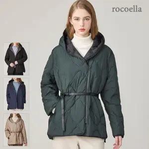 로코엘라 헤더슨 퀄팅 벨티드 여성 다운 패딩 점퍼