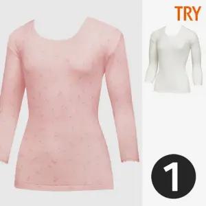 여성내복7부 상의 면100 순면 40수 레이스 겨울 동내의 국산