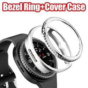 삼성 갤럭시 워치 8 클래식 46mm 보호용 베젤 링+커버 케이스 하드 PC 범퍼