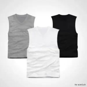 V넥 민소매 나시(3컬러)/ 20수 덤블워싱가공 순면(M-3XL)/국내생산