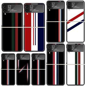 럭셔리 스포츠 라인 쿨 스트라이프 폰 케이스 삼성 갤럭시 Z 블라 플립 5G 펀다스 플립7 플립3 3 플립5 플립4 6 플립6 7 Z플립 5