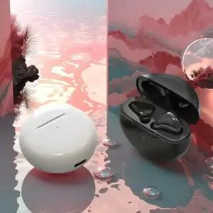 오픈형이어폰 마이크 TWS 이어폰 블루투스 헤드폰 9D 스테레오 프로 6 이어버드 무선 헤드셋은 스마트폰 휴